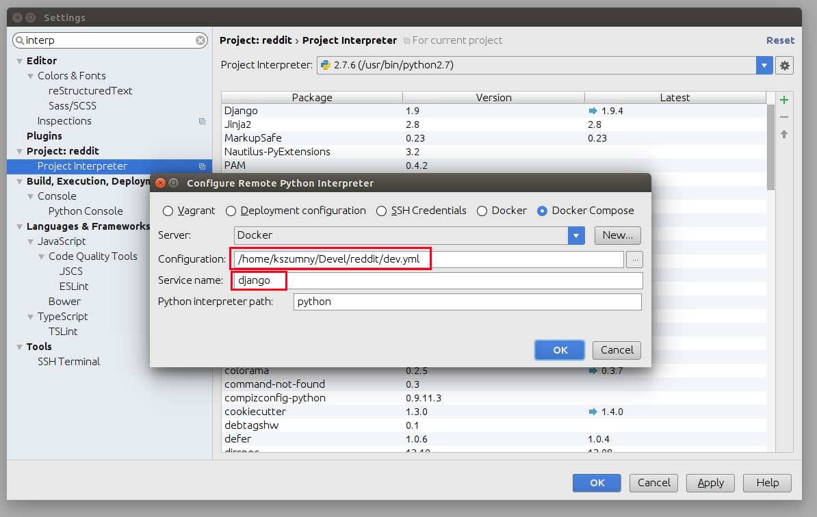 Docker Compose Settings